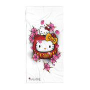 Kitty Daruma white Beach Towel