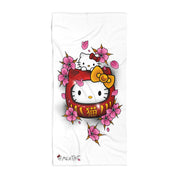 Kitty Daruma white Beach Towel