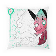 Hannya Mad Outline Pillow