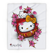 Kitty Daruma Arctic Fleece Blanket