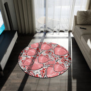 Big Red Fish Pattern Round Rug