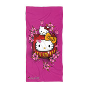 Kitty Daruma pink Beach Towel