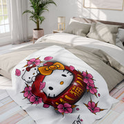 Kitty Daruma Arctic Fleece Blanket