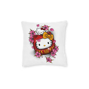 Kitty Daruma Square Pillow