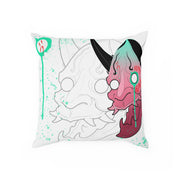 Hannya Mad Outline Pillow