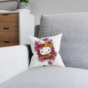 Kitty Daruma Square Pillow
